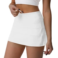 women pleated tennis skirts shorts solid fitness high waist golf skort girl short sports dress pockets gym workout active wear