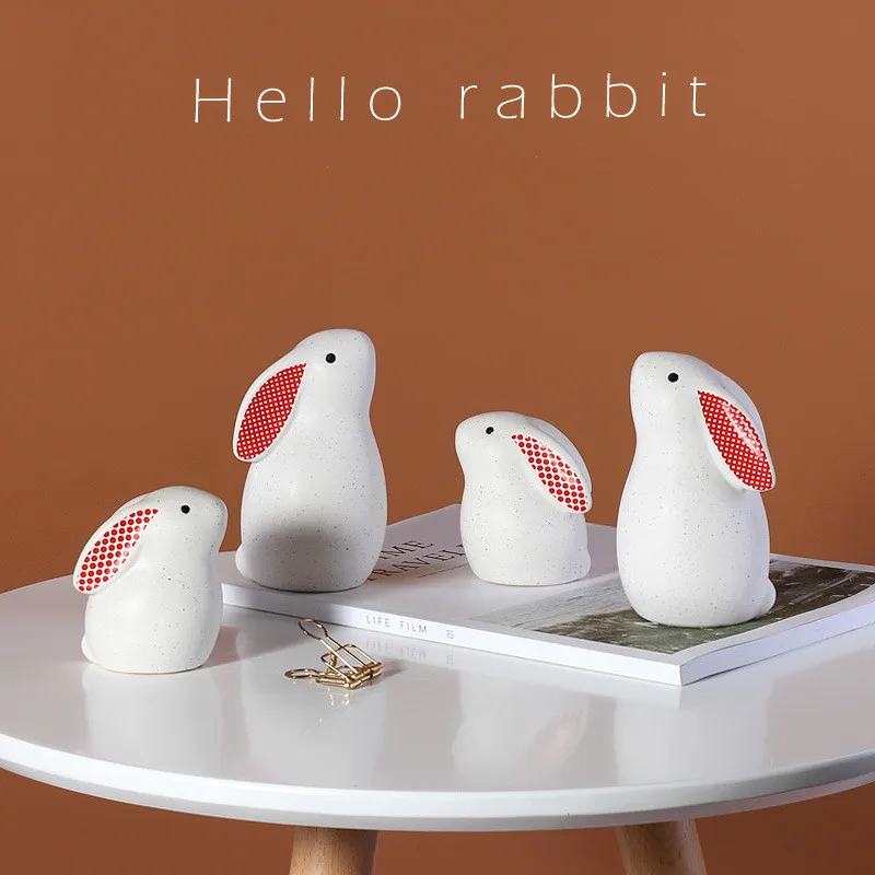 Белый кролик кавайное украшение для интерьера настольный декор в скандинавском
