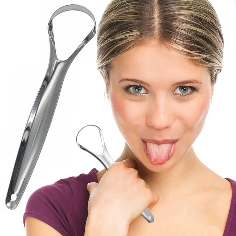 1 шт. скребок для языка из нержавеющей стали щетка чистки с покрытием зубная