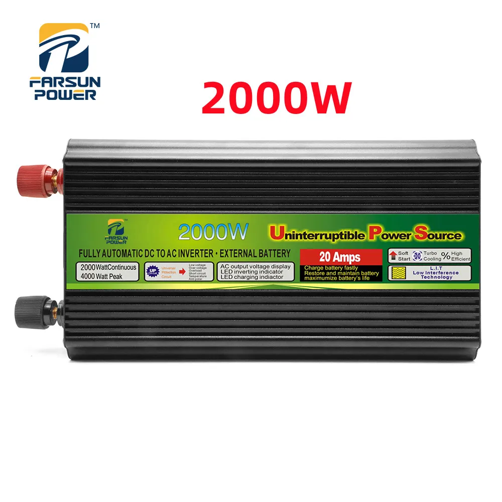 

UPS Inverters Peak 4000W Rated 2000w Modified Sine Wave Converter DC12V/24V To AC 220V Universal Socket Car Charger Inverters