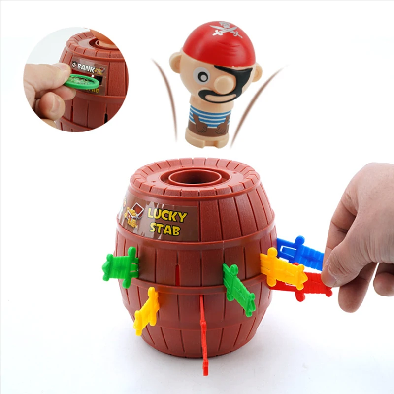 

New Funny Pirate Barrel Toys Lucky Game Jumping Pirates Bucket Sword Stab Pop Up Tricky Toy Family Jokes For Child Kid Gift