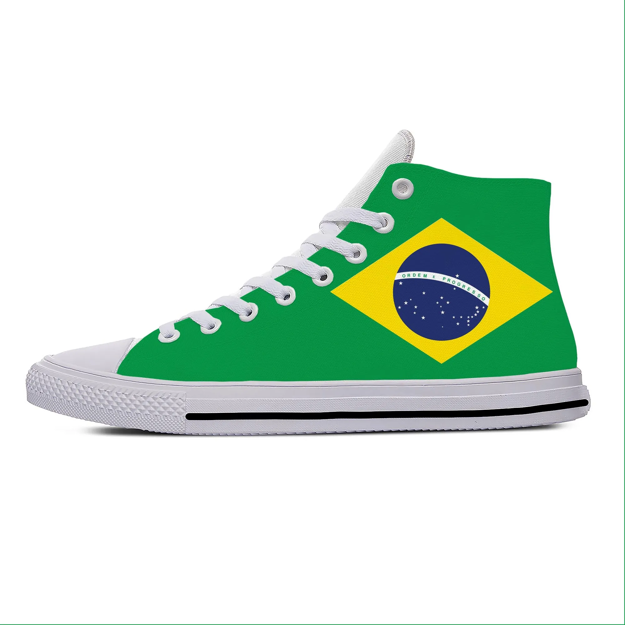 

Brazil Flag High Top Sneakers Mens Womens Teenager Casual Shoes Running Shoes 3D Printed Breathable Lightweight shoe