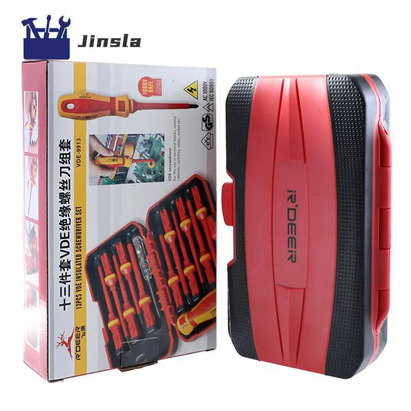 

Convenient Insulated Screwdrivers Set High Voltage Protection Slotted 1000v Electrician Repair Tools Kit Magnetic Tip Reliable