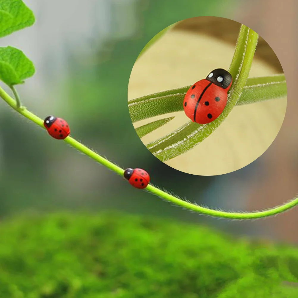 

Ladybug Mini Ladybugsgarden Sculpture Micro Statue Bag Partydecoration Landscape Stuffers Bugs Realistic Figurines Small