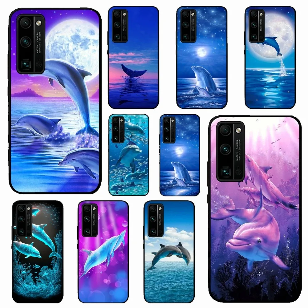 

Sea Animal Cute Dolphin Phone Case For Huawei Honor 10 lite 9 20 7A pro 9X pro 30 pro 50 pro 60 pro 70 pro plus