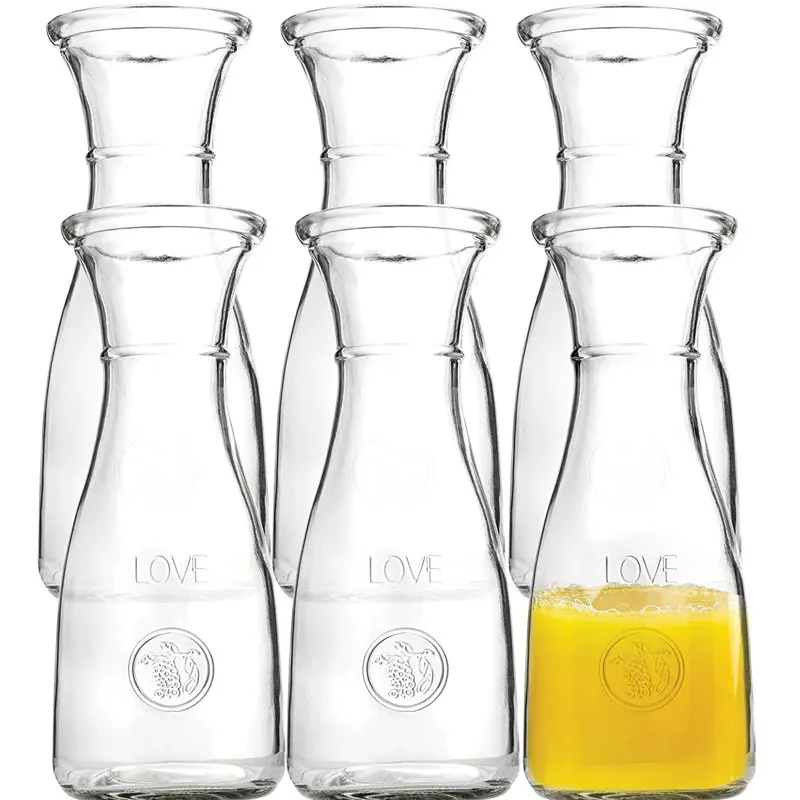 

Carafe Wine Decanter Glass Pitcher for Wine, Juice and More 750ml Set of 6