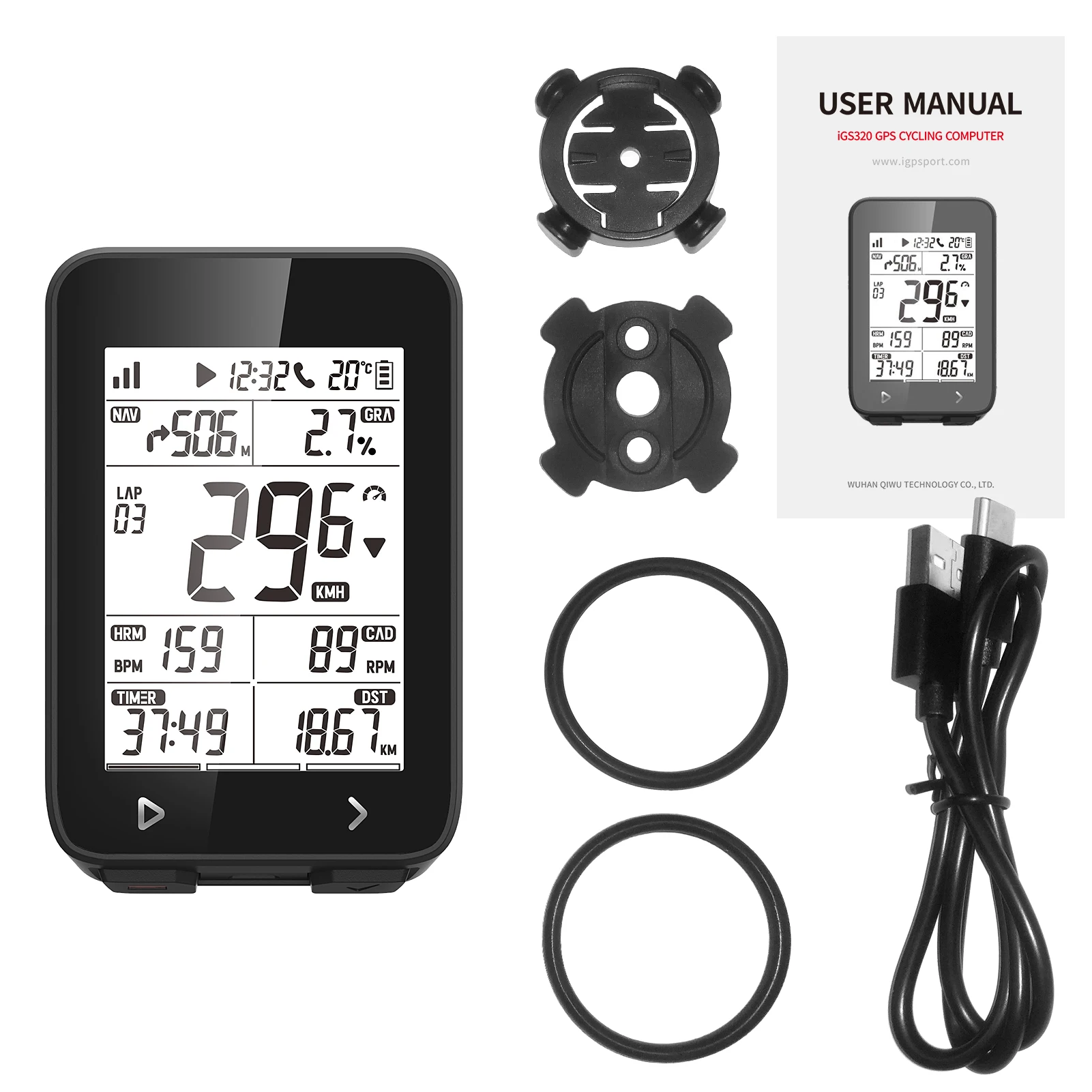 

2021 GPS Cycling Computer BT5.0 ANT+ Rechargeable IPX7 Water Resistant Bike Odometer with GPS navigation Incoming Call Reminder