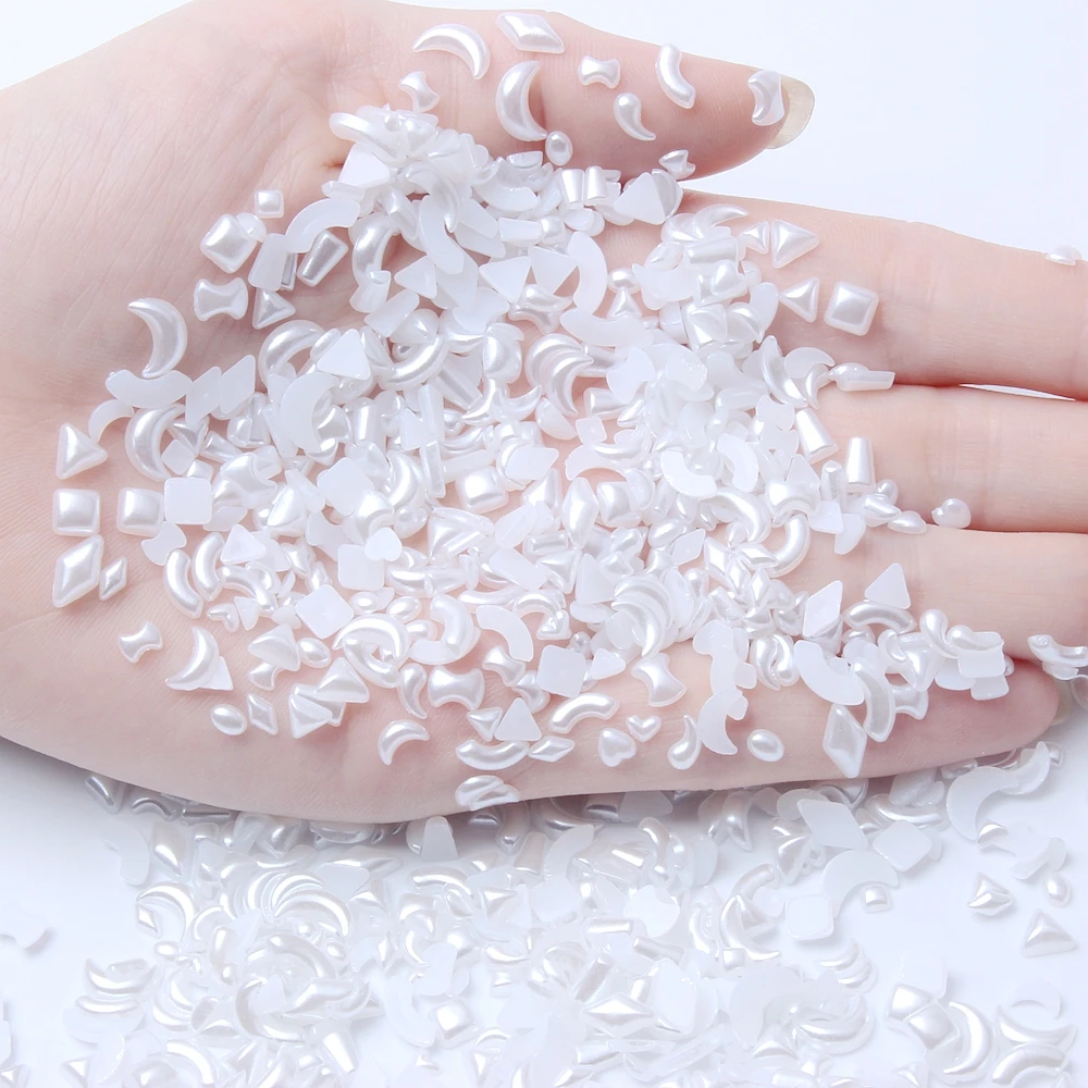 New Resin Half Profiled Pearl 10000pcs White Ivory To Choose Flatback For DIY Hair Rope And Scrunchie Jewelry Making Decorations