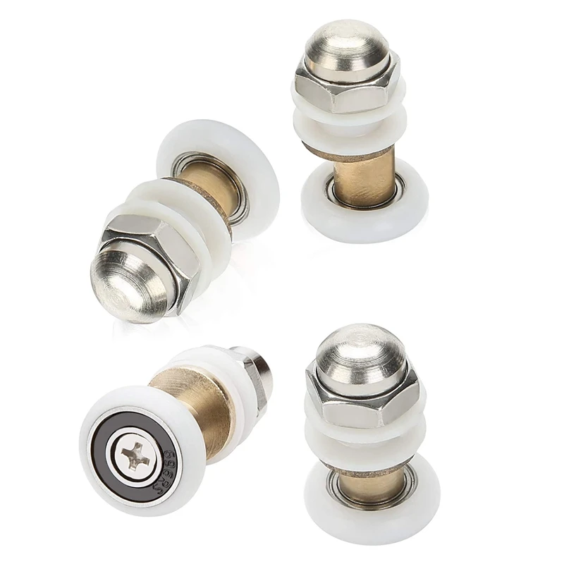 

Hot-8PCS Shower Door Rollers For The Bathroom Glass Sliding Door Pulleys Wheels Ultra-Quiet Shower Glass Door Rollers