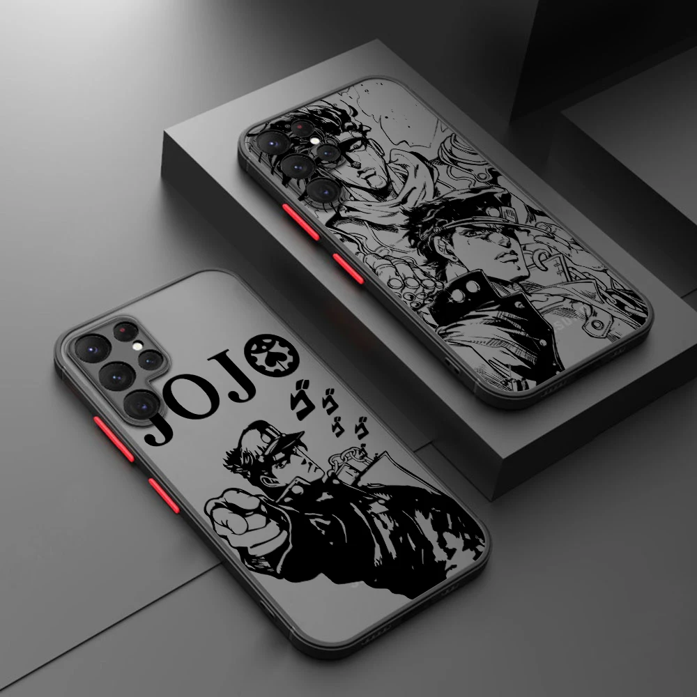 

Anime JoJo's Bizarre Adventure Phone Case For Samsung S22 S21 Ultra S20 FE S10E S10 Lite Plus Frosted Translucent Matte Cover