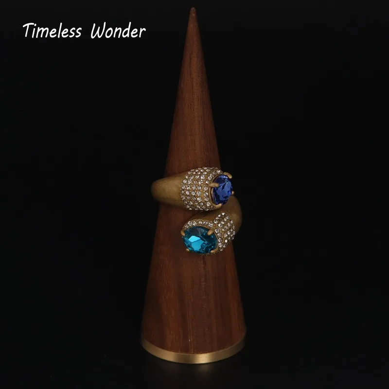 Женские коктейльные кольца с геометрическим цирконом в стиле K-POP