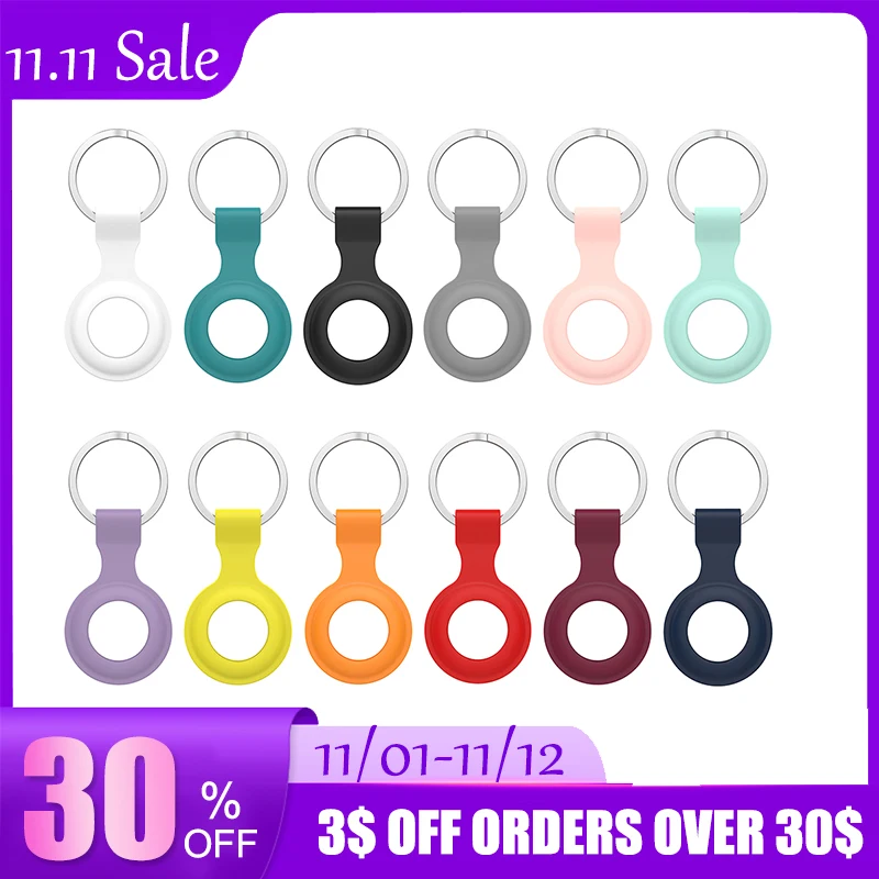 

Locator Silicone Protective Case Keychain Skin Cover For Apple Airtags Anti-Lost Device Accessories Wireless Tracker Protector
