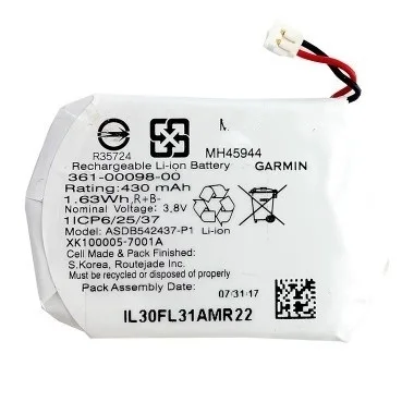 

Оригинальный аккумулятор Garmin jiamer Fen ix 5X, часы 5x, аккумулятор 361-00098-00 430 мАч