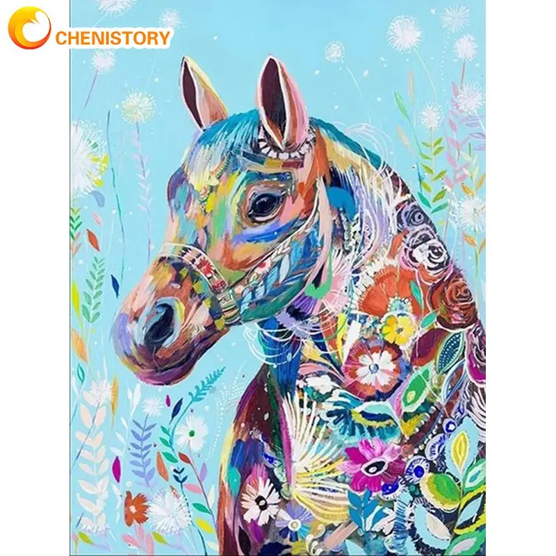 

CHENISTORY 5D полная квадратная/круглая алмазная живопись цветок абстрактная лошадь вышивка мозаика животные картины Стразы Ремесло K