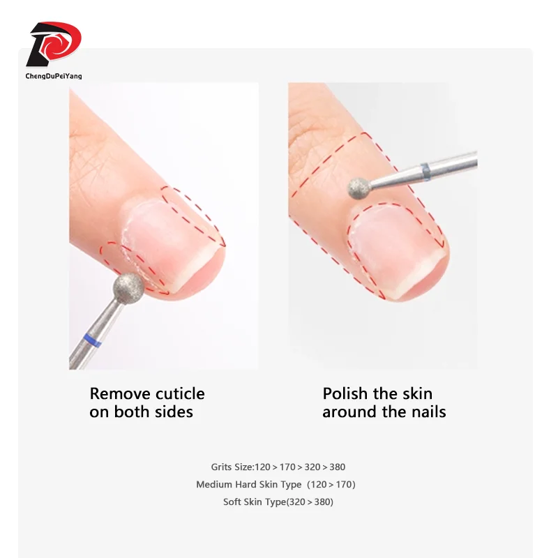 Алмазные биты в форме шара бриллиантовые фрезы для маникюра среднего размера