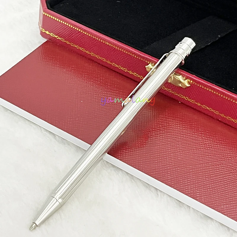 

YAMALANG Luxury Brand Ballpoint Pen High Quality Silver Fine Pen Business Office Writing Supplies Top Gift