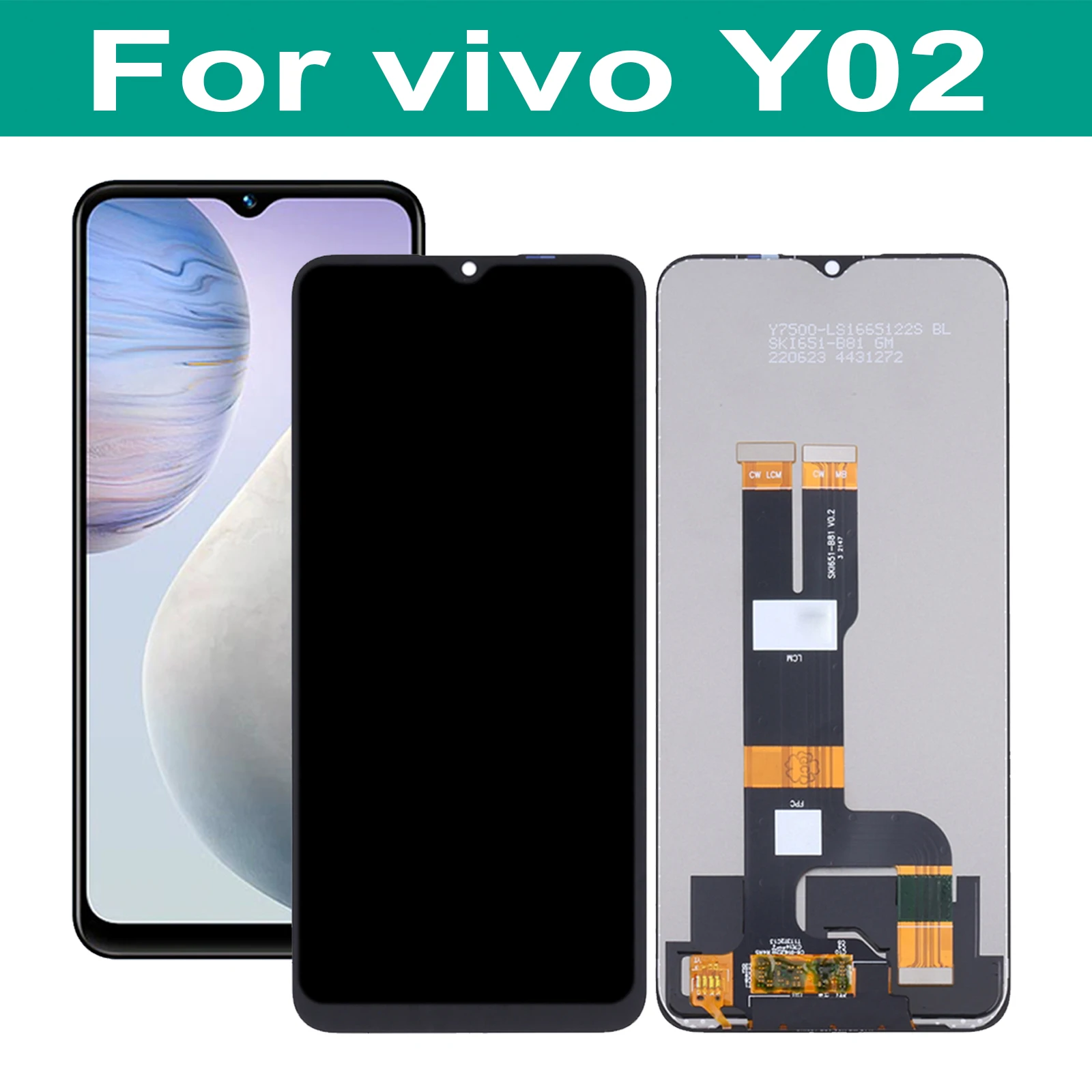 

Оригинальный дисплей 6,51 дюйма для Vivo Y02 LCD