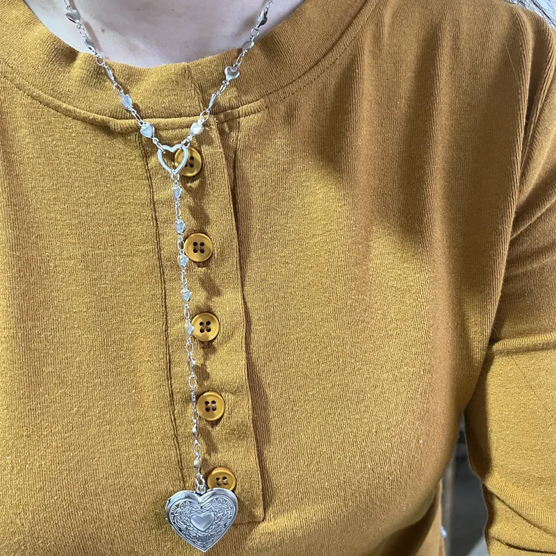 Женское винтажное длинное ожерелье из нержавеющей стали