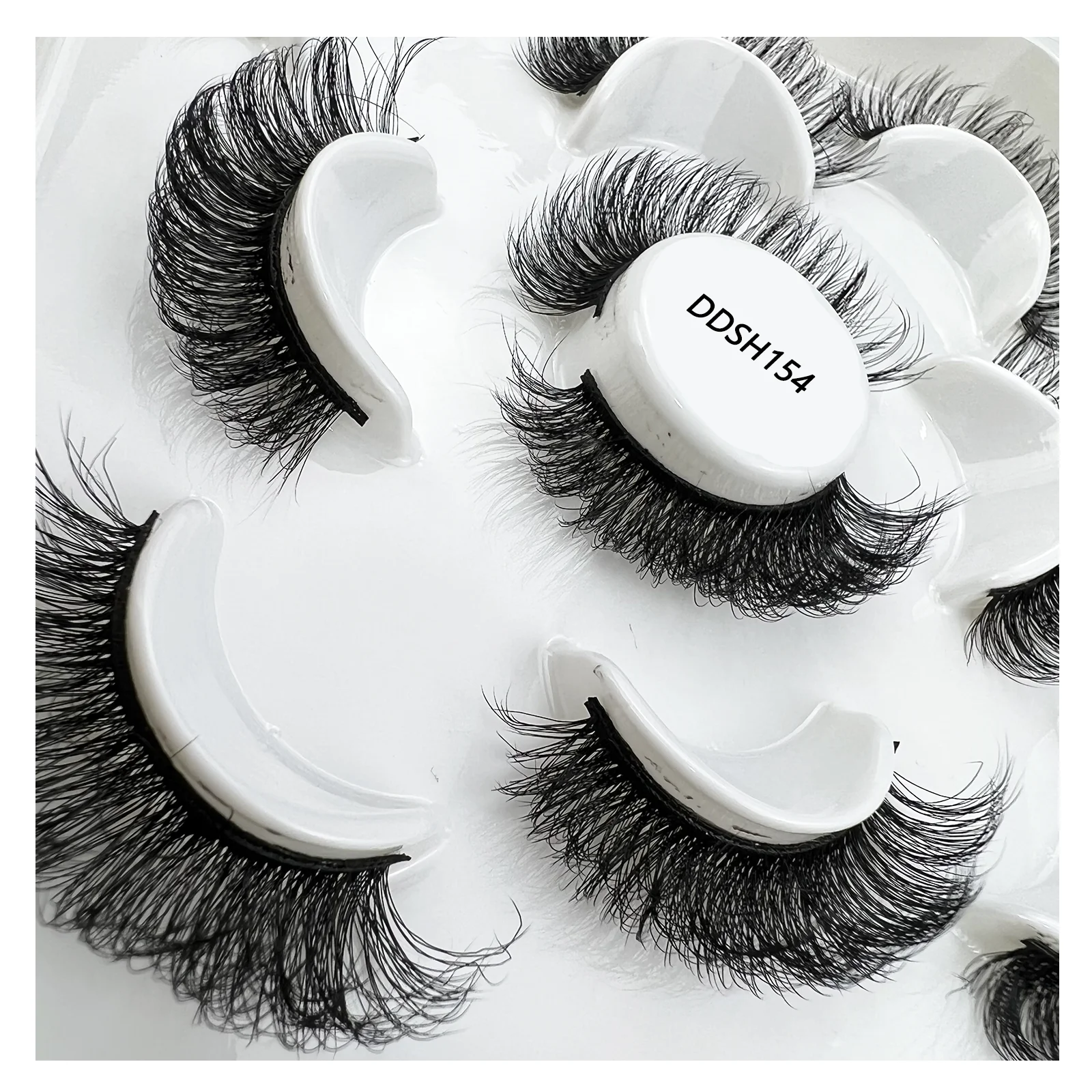 

Shegoal Makeup 5 Pairs Wholesale Natural DD Curl 5D Silk Mink Lashes Faux False Eyelashes Extension Soft Fluffy Reused Light Box