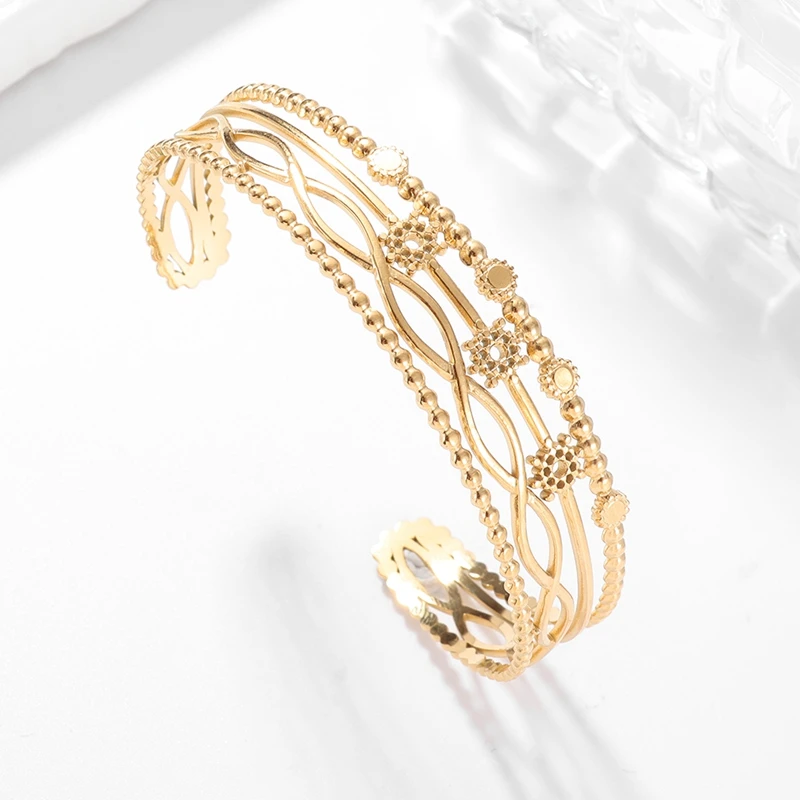 Классические открытые браслеты-манжеты из нержавеющей стали регулируемая