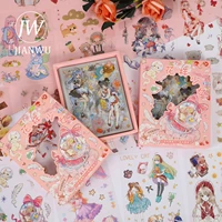 jianwu 50 sheets cute teenage girl diy journal material pet sticker kawaii stationery scrapbooking collage decoration stickers