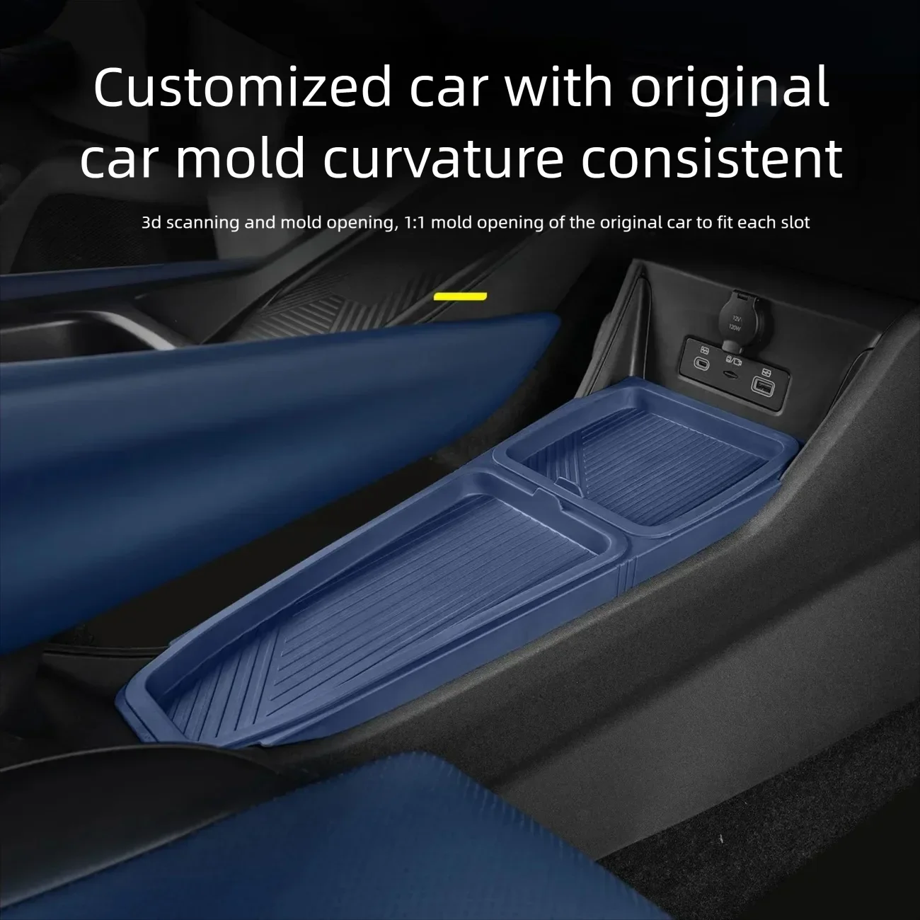 Фото Автомобильный ящик для хранения для BYD Seagull Dolphin Surf Mini Atto 1 2024 2025 2026 под центральным управлением, силиконовая накладка, декоративные аксессуары №4