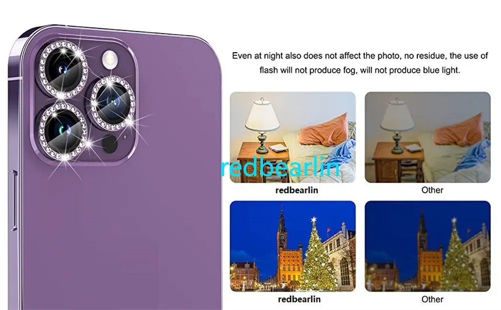 50pcs Glitter Diamond Rhinestone Camera Lens Protector Cover for iPhone 14 Pro Max Plus 13 12 Mini 11 14Pro 13Pro 14Plus 12Pro