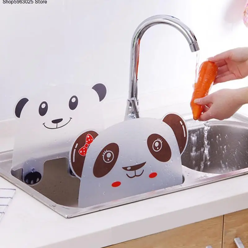 

1PC Cute Panda Sucker Cup Water Splash Water Impermeable Baffle Screen Basin Wash Basin Stand Kitchen Accessories Gadgets Tool