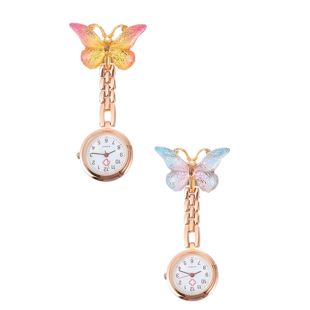 

Watch Nurse Fob Watches Nurses Clip Pocket Lapel Butterfly For On Women Hanging Brooch Nursing Butterflies Stethoscope Pin Badge
