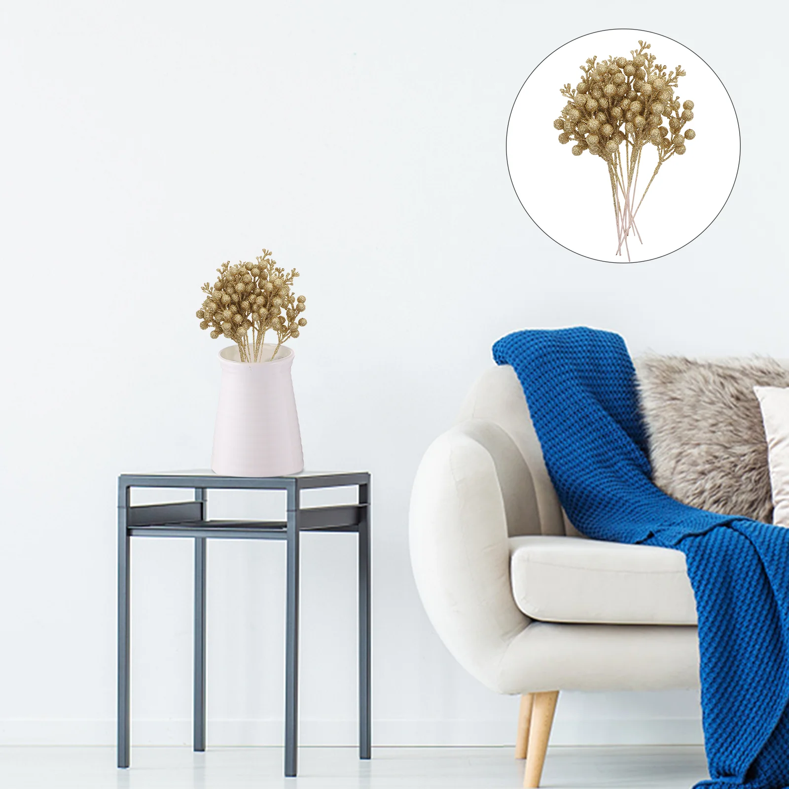 

10pcs Artificial Berry Twig Stem Berry Wired Stems Holly Berries Christmas Berry for Christmas Tree Decoration Holiday Decor