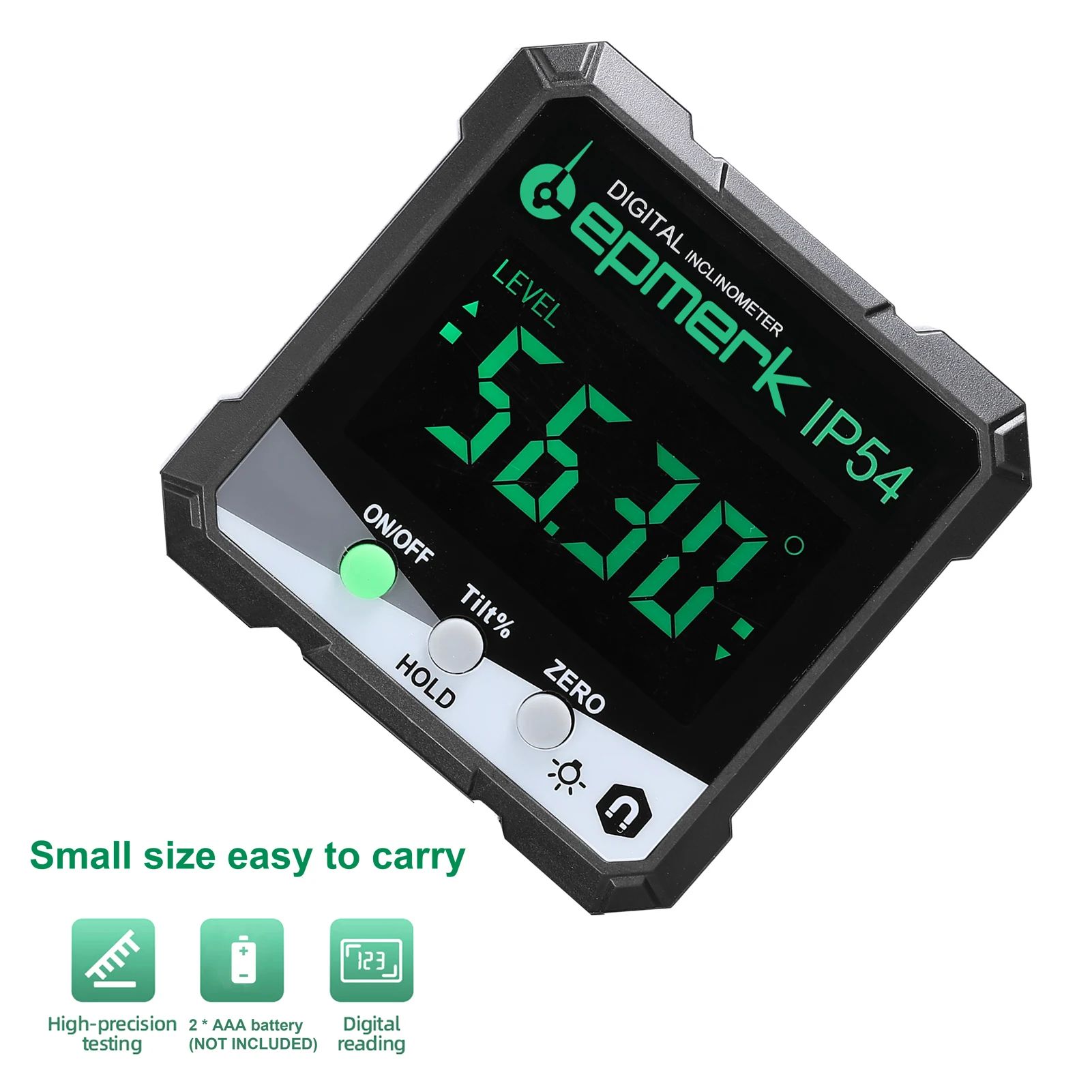 

IP54 4*90° Portable Digital Inclinometer LCD Backlight Digital Protractor Slope Meter Digital Angle Ruler Single-side Magnetics