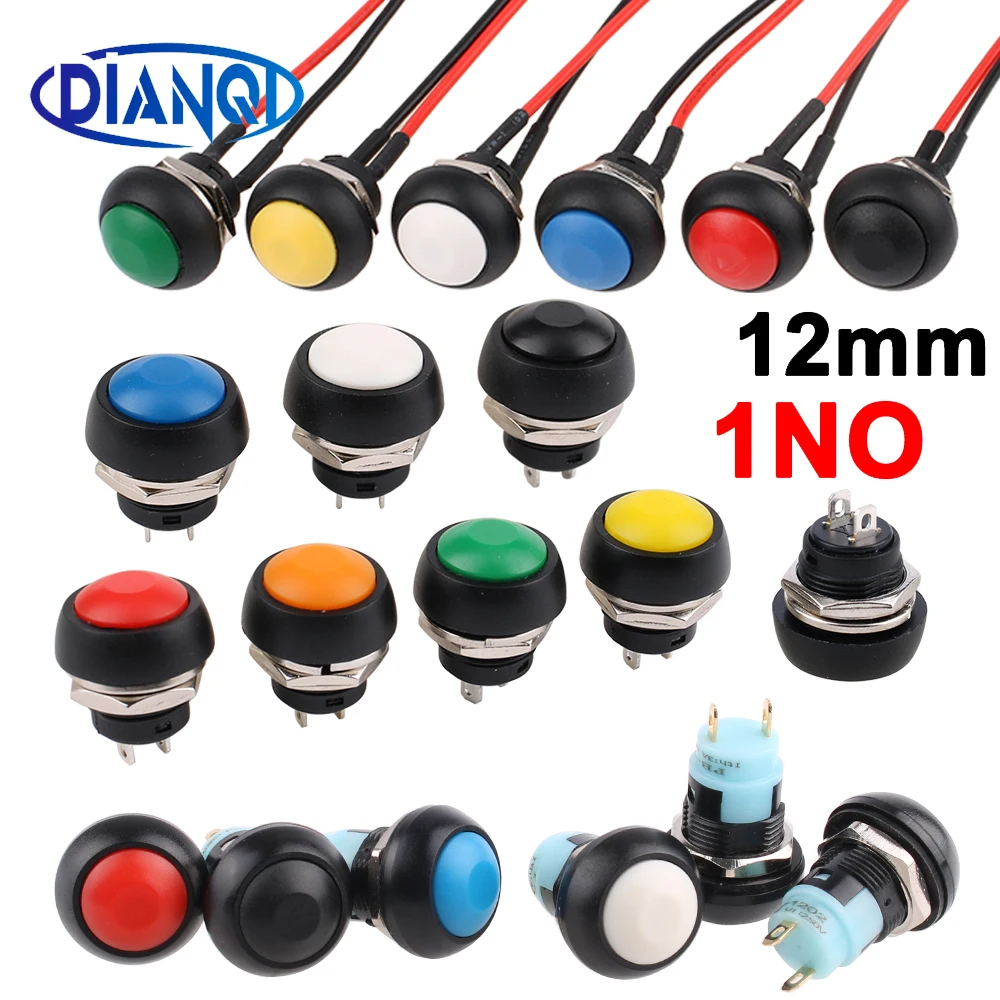 

1/5 шт. DS-33A с фиксацией мини 12 мм водонепроницаемый мгновенный вкл/выкл кнопочный круглый переключатель Pbs-33b белый черный красный желтый синий зеленый