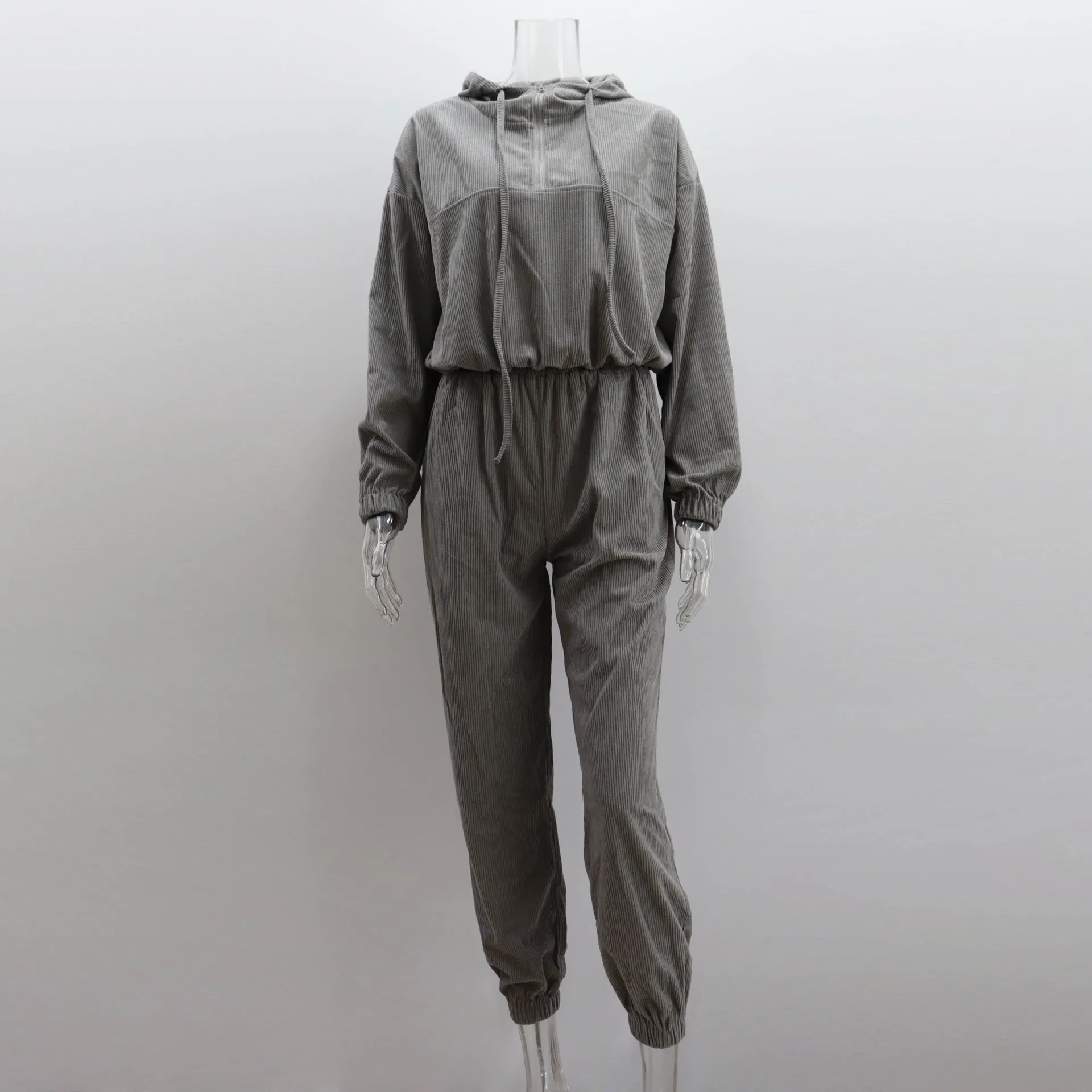 Женский спортивный новый вельветовый комплект для отдыха в европейском стиле на