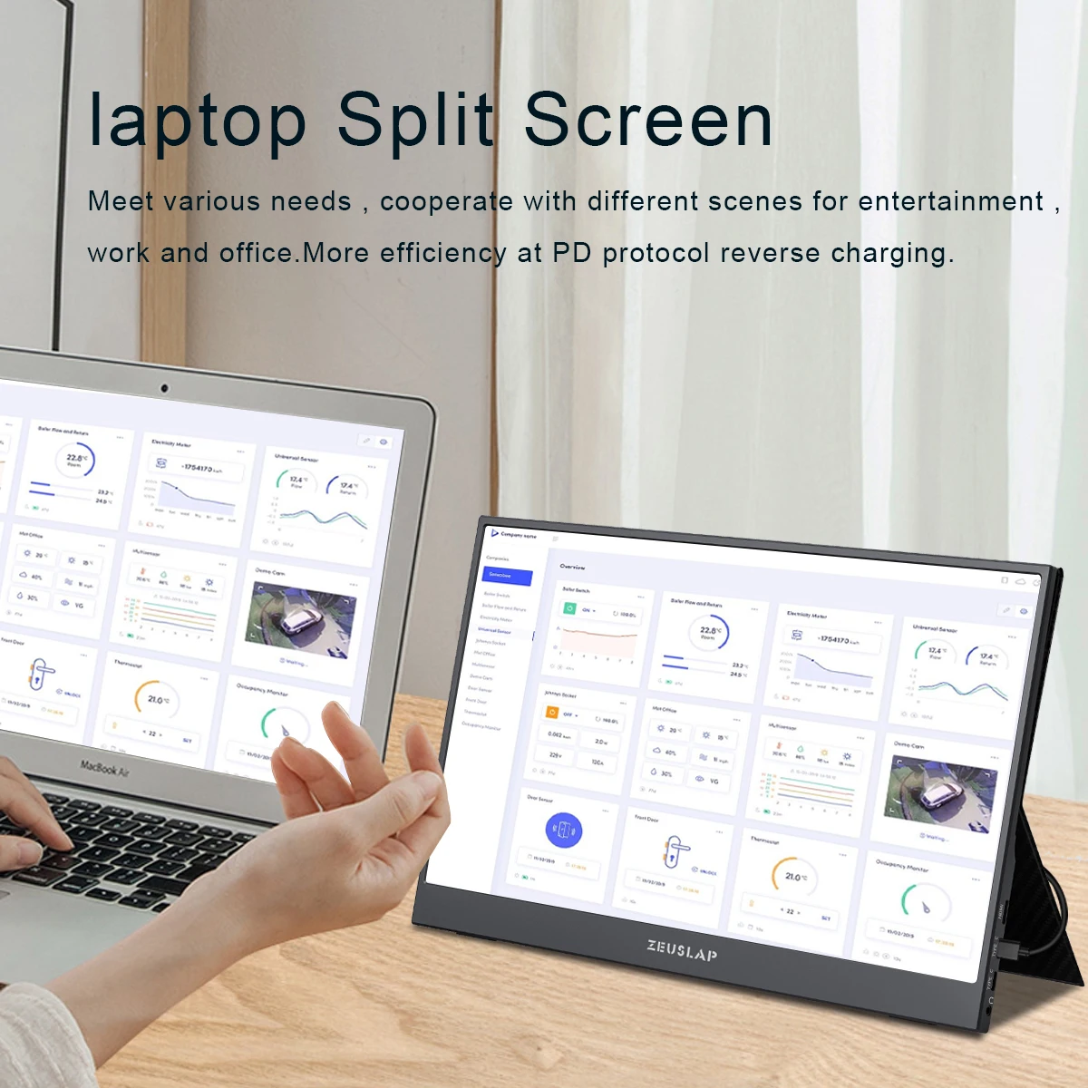 Портативный сенсорный экран ZEUSLAP 15 6 дюйма 1920*1080P Тип C HDMI совместимый игровой