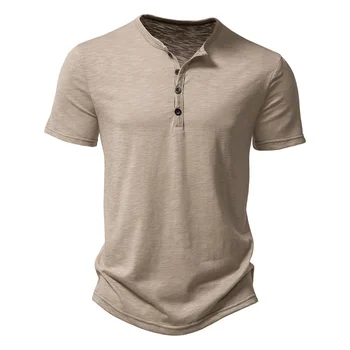 Summer Men Casual Solid Color Short Sleeve T Shirt for Men Polo men High QualityMens T Shirts 1