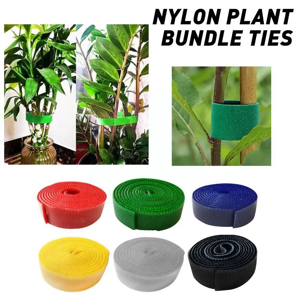 

1pcs 5m Plant Ties Nylon Plant Bandage Tie Home Garden Bamboo Tape Wrap Cane Accessories Loop Plant Shape Reusable Support W1h0