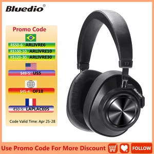 bluedio t7 wireless headset bluetooth headphones anc bluetooth 5 0 hifi sound with 57mm loudspeaker face recognition for phone free global shipping