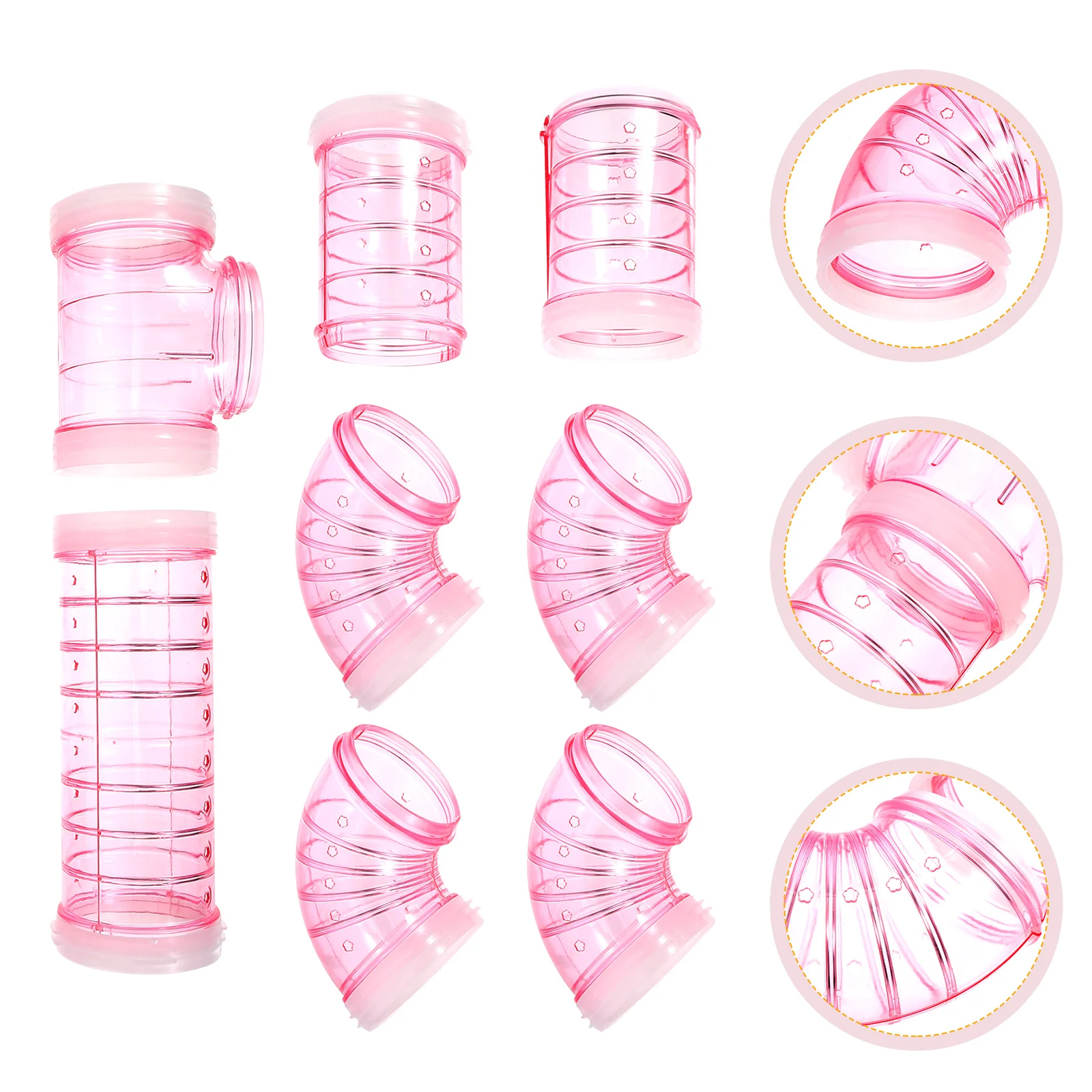 

Hamster Tubes Cage Tunnels Tube Tunneltoysaccessories Maze Guinea Kit Hideout Set Diyexternal Gerbil Connectors Pet Toy Rat