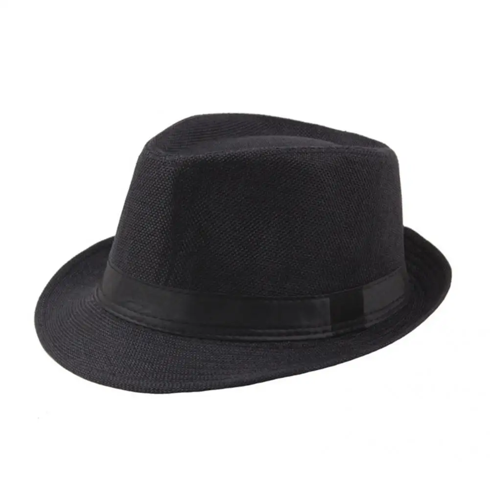 

One Size Stylish Solid Color Fedora Hat Solid Color Male Cap Cowboy Style for Horse Riding