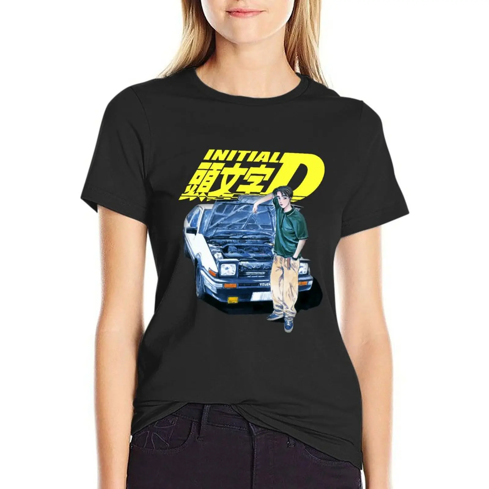 Футболка Initial D Fujiwara AE86 с принтом манги эстетическая одежда в стиле хиппи