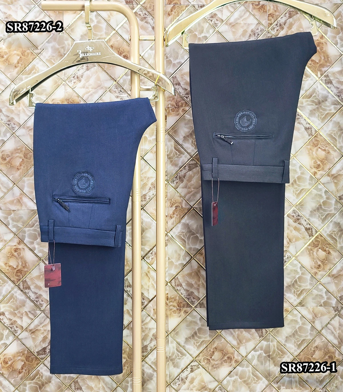 

BILLIONAIRE OECHSLI Pants Cashmere thick men 2024 Autumn Winter New Warm cotton embroidery quality Long Trousers big size 31-40