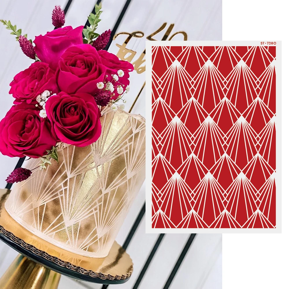 

Пластиковый трафарет для торта с цветочным узором