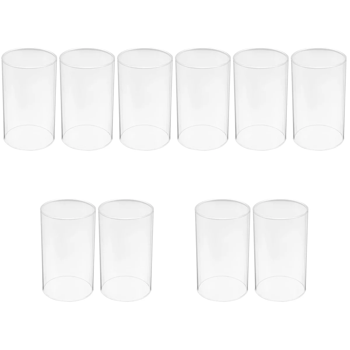 

10 Shade Cylinder Open Ended Shades Clear Cover Cylinder Candleholders Clear Shades
