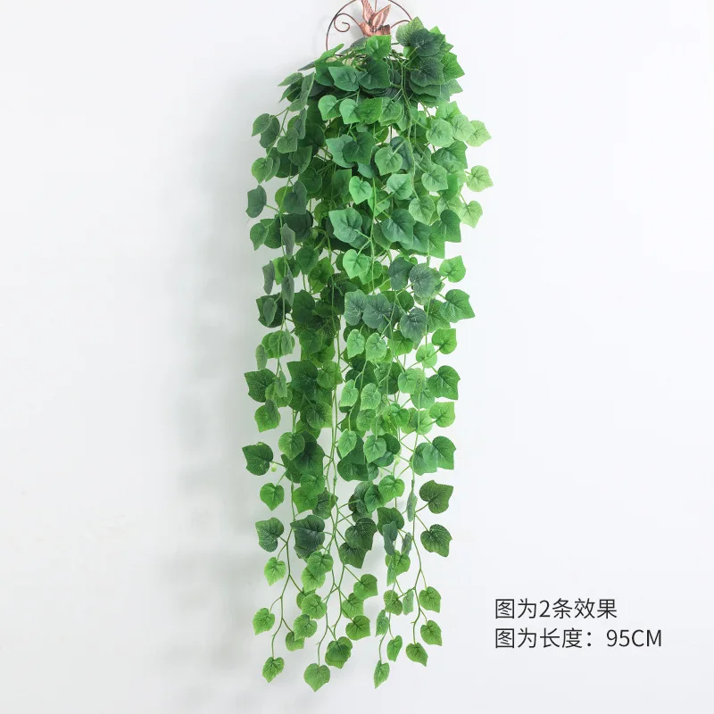 

Artificial Plant Vines Wall Hanging Rattan Leaves Branches Outdoor Garden Home Decoration Plastic Fake Silk Leaf Green Plant Ivy