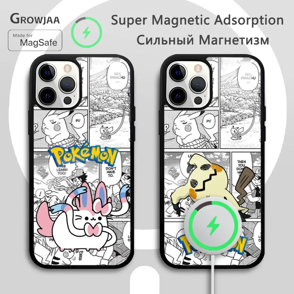 Милый чехол для телефона Sylveon Mimikyu iPhone 16 15 14 13 12 11 Pro Max Plus Mini Magsafe Mirror беспроводной
