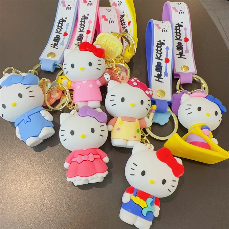 

Kawaii Sanrio Anime Hello Kitty Keychains Dress Up Diary Backpack Pendant Cartoon Cute Bag Ornament Toys Anime Accessory Gifts