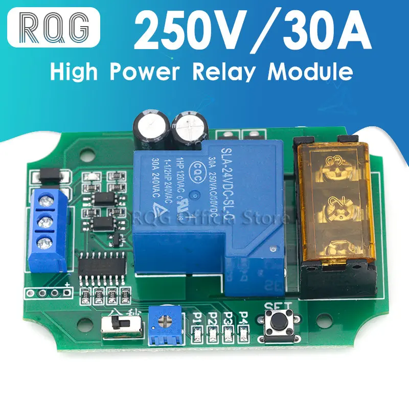 

24V High Power Relay Module Self-locking Delay Power Off Switch On and Off One Button Start and Stop Switch Board