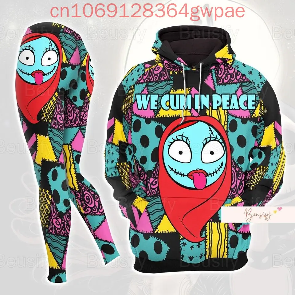 Женский комплект с капюшоном Disney Jack Skellington and Sally леггинсы Кошмар перед Рождеством