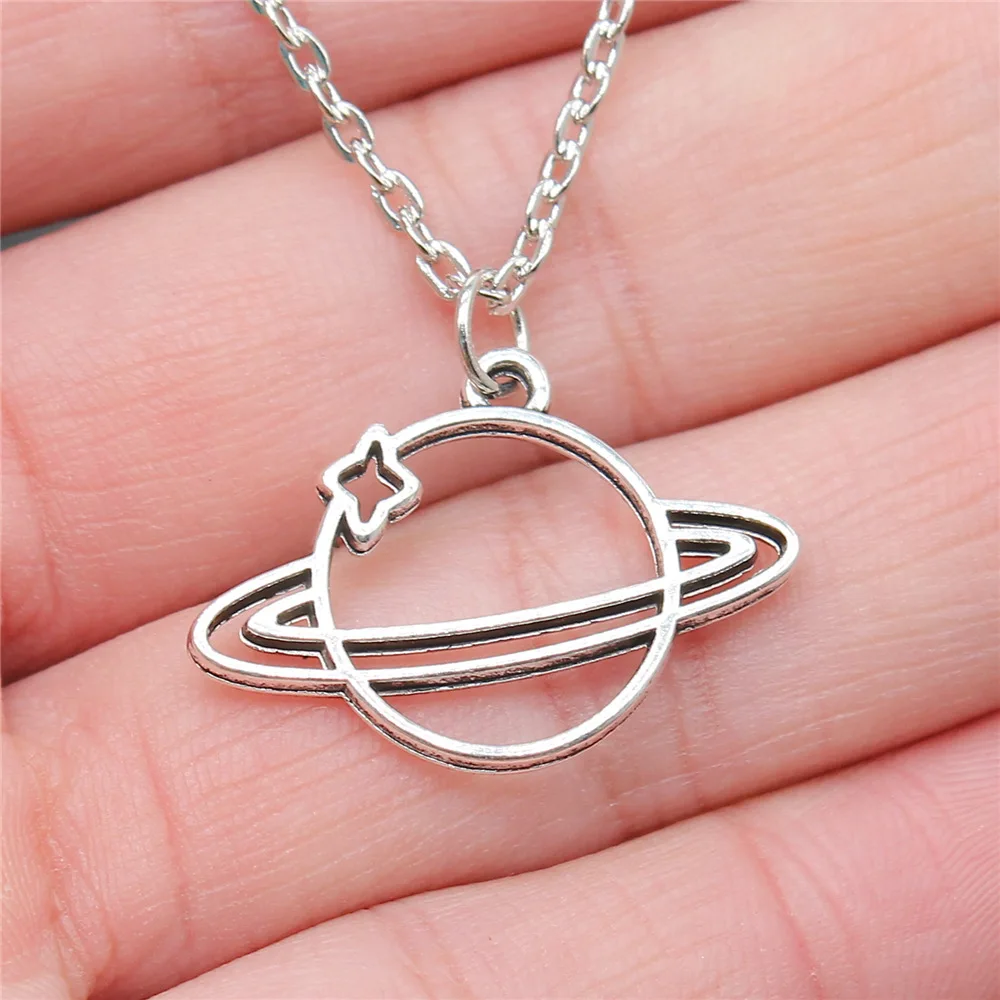 

Dropshipping Antique Silver Color 27x19mm Universe Pendant Necklace For Women