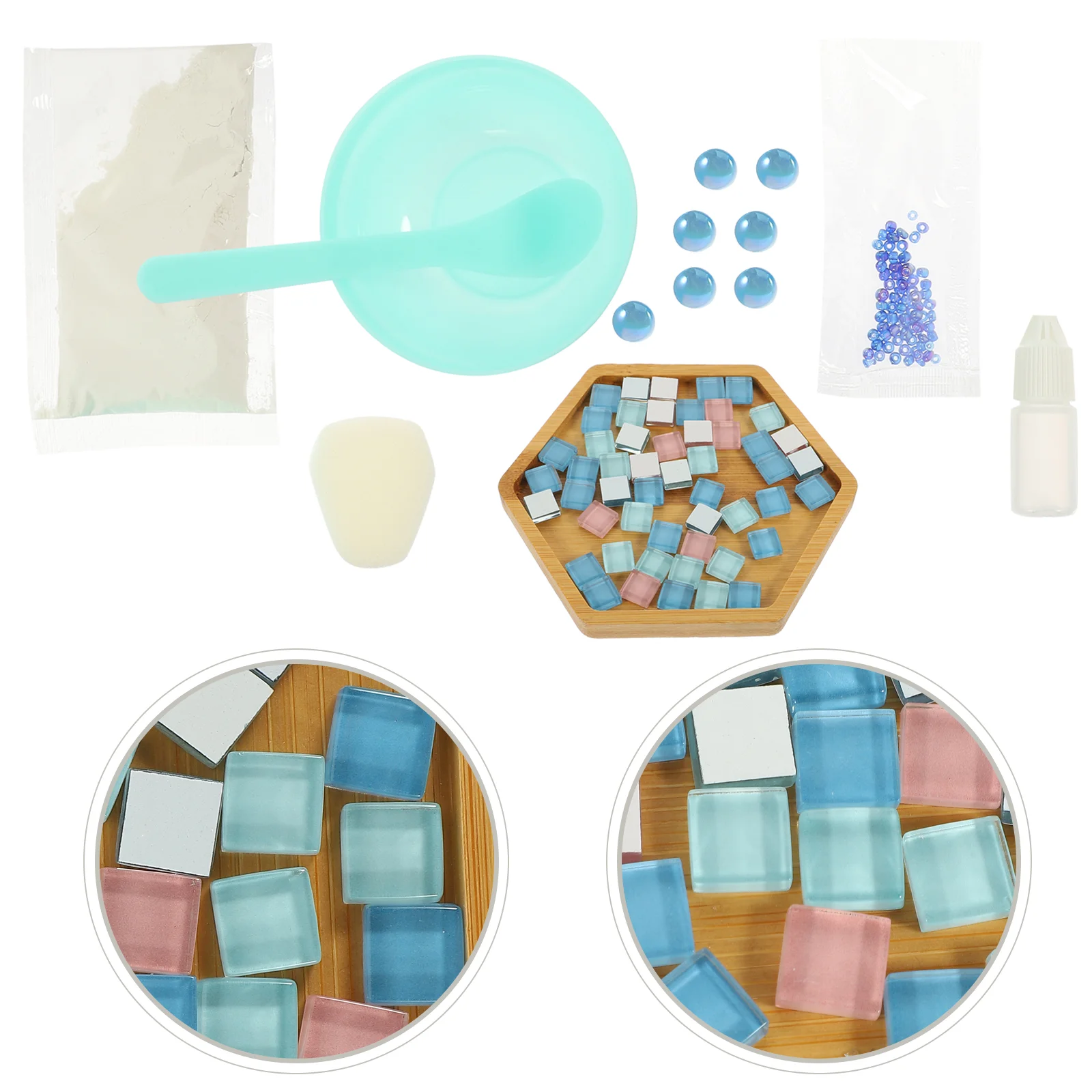 

1 Set of Premium Beautiful Funny Practical Exquisite Mosaic Coaster Cup Pad Creative Coaster Kids Diy Cup Mat Supply for DIY